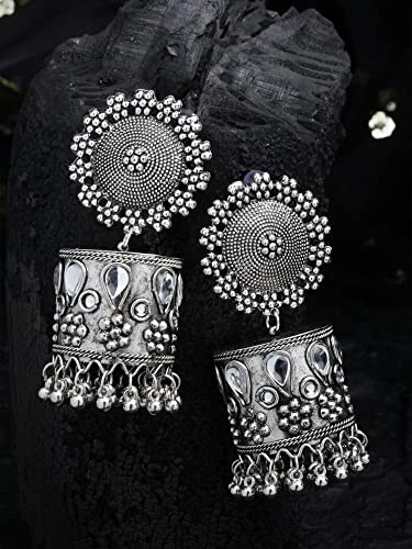 Stylish Oxidised Jhumka Earrings for Women